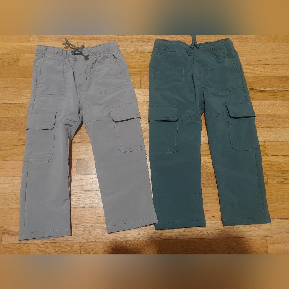 Cat And Jack Boys Cargo Pants Set - Gray and Green / Size 2t